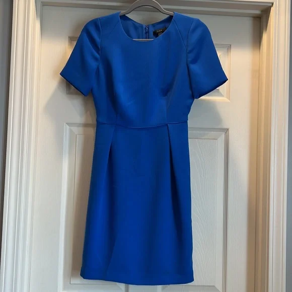 J. Crew | Dresses | Jcrew Shortsleeve Cobalt Blue Dress | Poshmark